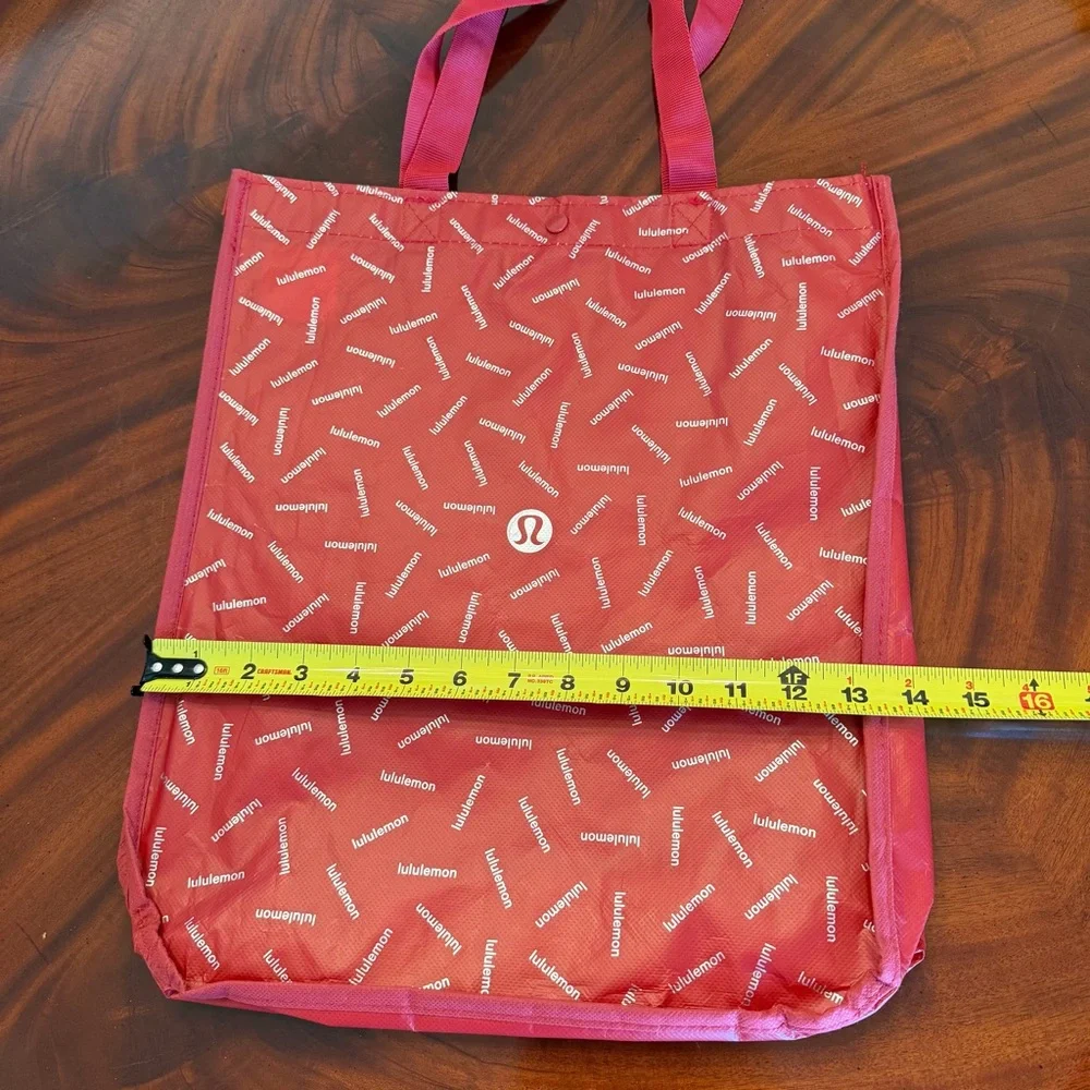 NEW Lululemon Large Reusable Shopper Bag Red Logo Print